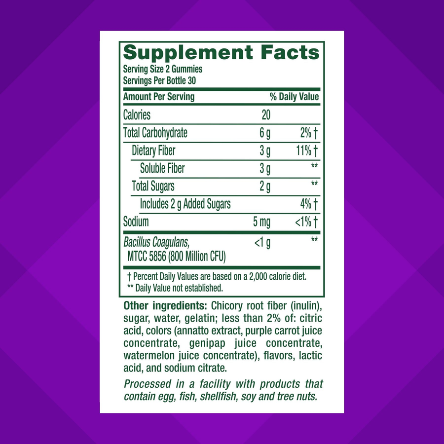 Fiber Well + Probiotics Supplement Facts